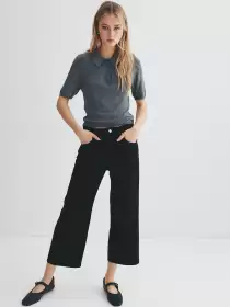 Wide High Cropped Jeans