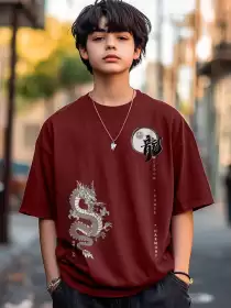 Boys Printed Oversized Tshirt