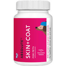 Drools Absolute Dog Supplement Tablet, Skin + Coat 400g 110 Pieces Jar