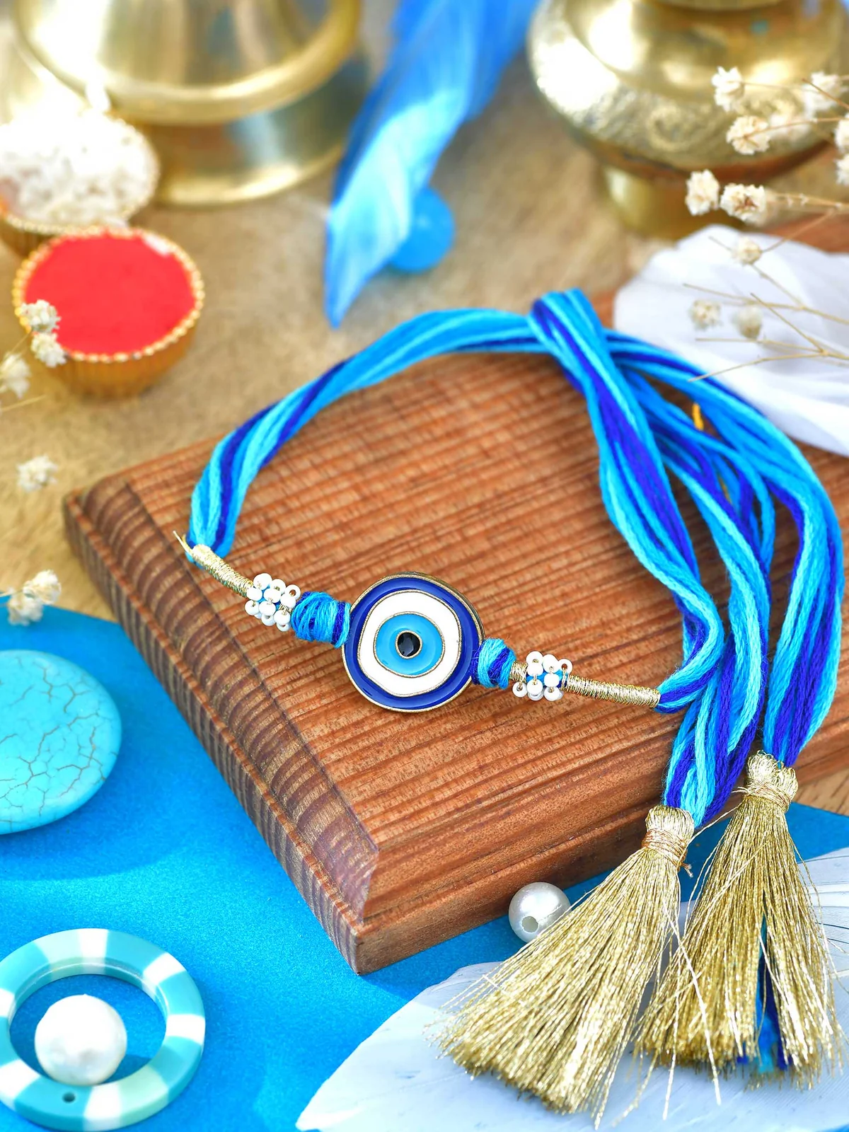 Evil Eyestone Tassel Rakhi